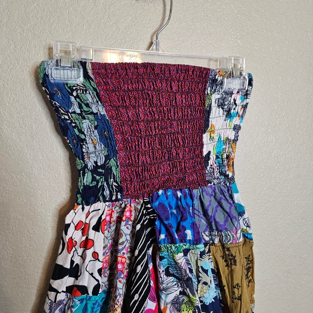 Boho Patchwork Harem Drop Crotch Pants Smocked Mu… - image 3